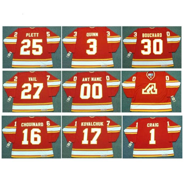 WILLI PLETT Flames CCM Throwback Hockey Jersey Atlanta ERIC VAIL JIM CRAIG ILYA KOVALCHUK DAN BOUCHARD JEAN PRONOVOST PAT QUINN TOM LYSIAK rare