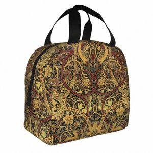 William Morris Bullerswood Vintage bloemmotief geïsoleerde lunchzakken koeltas maaltijd Ctainer Boho Fr Tote lunchbox 29NR #