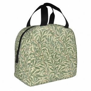 William Morris Willow Boughs Sac à lunch isolé Sac thermique Repas Cainer Vintage Green Plant Portable Tote Box Food Bag N0HB # #