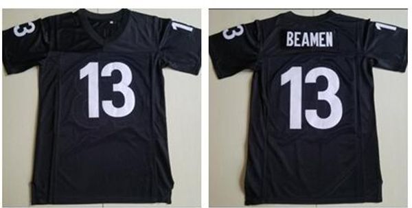 WILLIE BEAMEN # 13 TOUT DIMANCHE DONNÉ Film Football Jersey Pas Cher Hommes NOIR COUSU Tout Ed Meilleure Qualité