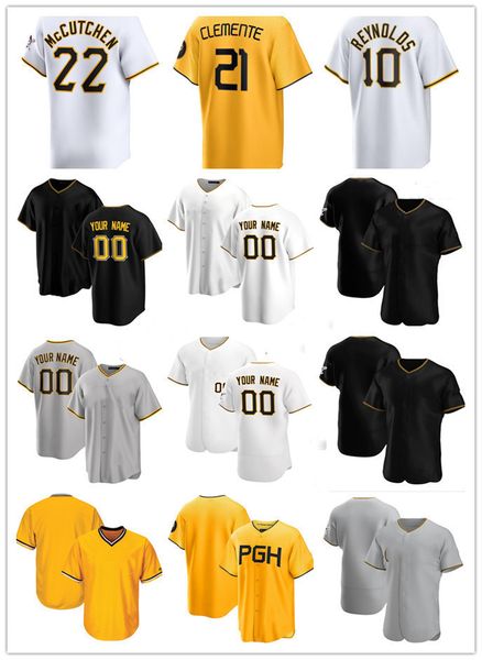 Willie Stargell Roberto Clemente Connor Joe Andrew''Mcutchhen Edward Olivares Ke'bryan Hayes Bryan Reynolds Aroldis Chapman Pittsburgh Baseball Jersey Pirates