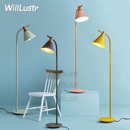 Willlustr design moderno lâmpada de assoalho madeira iluminação nórdica macaron cor lâmpadas sala estar quarto estudo el hall sofá lado f225o