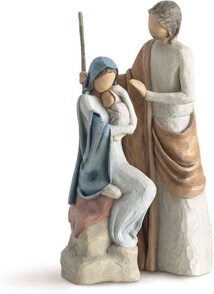 Arbre Willow L'histoire de Noël, la sculpture et la silhouette peinte à la main de la naissance de Jésus H1106
