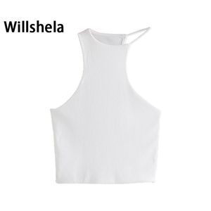 Willshela Crop Top Femmes Asymétric Fashion Design Casual Chic Lady Y2K Tops Femme Sexy été 220318