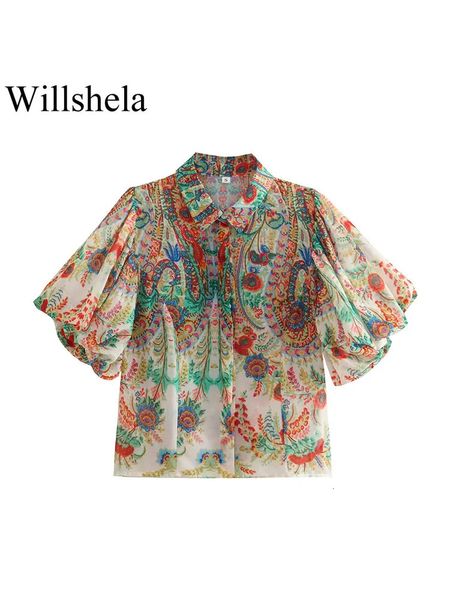 Willshela Women Fashion Imprimé seul poitrine simple