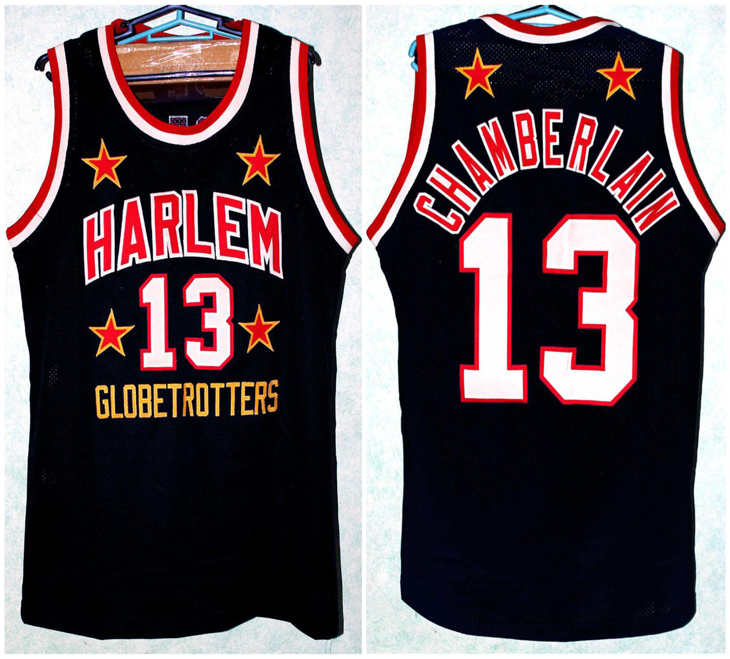 Wilt Chamberlain #13 retro Harlem Globetrotters Retro baskettröja Herrsydda anpassade tröjor som helst med namn