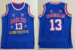 Wilt Chamberlain Harlem Globetrotters Jersey Mens 2024 Basketball Jersey Blue Centredable Cotton