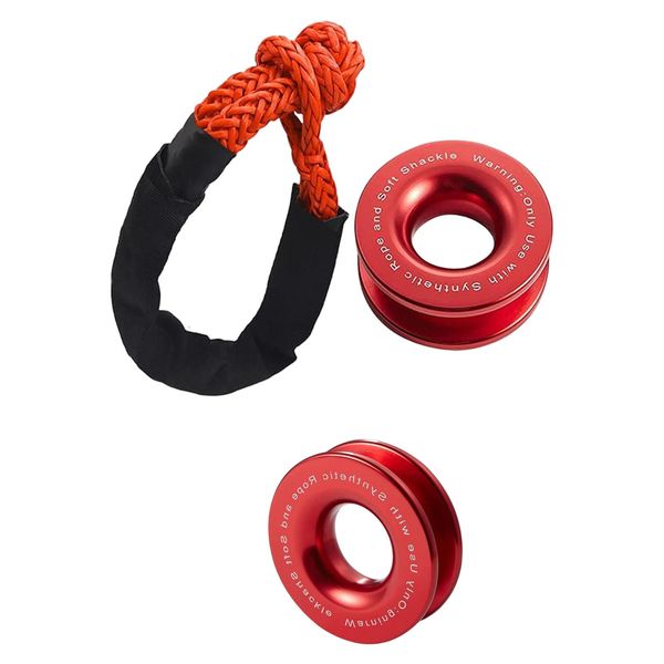 Treuler Snatch Recover Ring 55000lbs Soft Shackle Kit Towing Snatch Ring Block Depot For Farming SUV Truck ATV UTV Marine