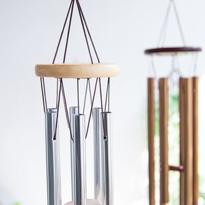 Carillons éoliens Antique Bois Massif Métal Aluminium 6 Tube Windchime Pendentif Chapelle Cloches Accueil Ornement Aeolian Bells RRA5980