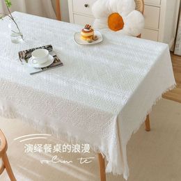 Coton de coton en coton nappe rectangulaire japonais Blancs de photographie haut de gamme Bureau de bureau français rond