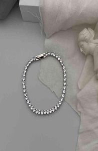 Bijoux éolien Bracelet en acier en titane à ligne unique en diamant complet pour hommes et femmes1567189
