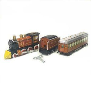 Toys Toys Adult Series Retro Style Toy Metal Tin Mobile Retro Railway Modèle Mécanique Timing Toy Digital Childrens Gift S2452444