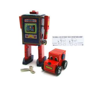 Toys Toys Adult Series Retro Style Toy Metal Tin Search and Rescue Robot Dog Car Winding Toy Picture Modèle Retro Toy Gift S2452444