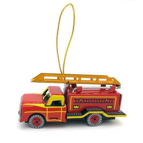 Toys Toys Adult Series Vintage Toys Metal Tin Fire Truck proportionnel Ladder Car Pendre Clock Work Modèle de jouets Vintage Toy Cadeaux S2452455