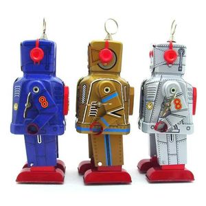 Toys Wind-Up Series classiques rétro horloge-ouvrage Wind Up Metal Walking Tin Space Robot Clé Emballage Moteur Mécanique Cadeau de Noël S2452444