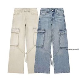 Wind Dames Werkstijl Mid Rise Jeans Lente Nieuwe broek met rechte pijpen, lang