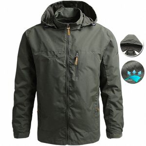 Rompevientos Hombres Chaqueta táctica Impermeable Abrigo con capucha al aire libre Deportes Tamaño europeo S-7XL Escalada de campo Outwear fino 15sx #