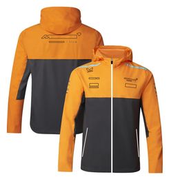 Jaqueta corta-vento masculina, jaqueta de motociclista da equipe de F1 Soft Shell para Mula 1 Driver, moletom com capuz amarelo, outono e inverno, casaco à prova de vento de corrida