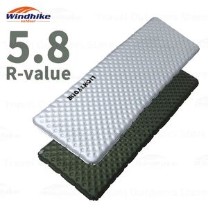 Windhike Outdoor Rvalue 58 Sleeping Mat 20D Nylon TPU Ultralight pliing Camping Air Sleep Pad Tourism Randonnée gonflable 240416