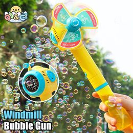 Windmill Bubble Gun Machine Jabón eléctrico Burbujas Guns Handheld Automatic Bubble Blower fabricante para niños Bubbles Juguetes Niños Niños 240416