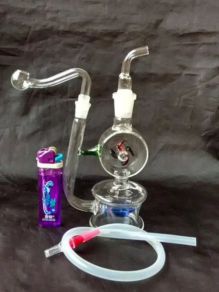 Cachimba del molino de viento, tubos de cristal del quemador de aceite Tubos de agua Tubos de cristal Plataformas petroleras que fuman con el vidrio del cuentagotas Bongs Accesso