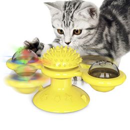 Windmill Interactive Pet Chien Chat Jouet Whirling Turntable Teasing Tickle Puzzle Jouet Pour Chats Chiens Jouant Formation Divertissement LJ201125