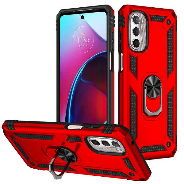 Fundas de teléfono Window Armor para MOTO E20 E30 Edge X30 20 G50 G60s G200 G G9 Plus Stylus Power Pro Lite 5G 4G Ring Funda deslizante con soporte a prueba de golpes