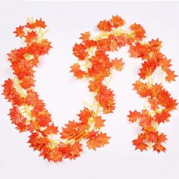 Venster Herfstbladeren Garland Maple Blad Wijnstok Fake Foliage Decoratie 2.4M 1FT Home Garden Nieuwe aankomsten GB514