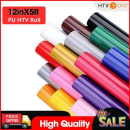 Film pour fenêtre HTVRONT 12"X 5ft/30x152cm Transfert de chaleur en vinyle PU élastique mat pour T-shirt DIY Craft Iron on HTV Roll Film for Printing Clothing 230707