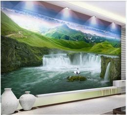Window Mural Wallpaper 3D Fonds d'écran Waterfall Wallpapers TV Fondant Mur 3D Fond d'écran pour le salon9446548