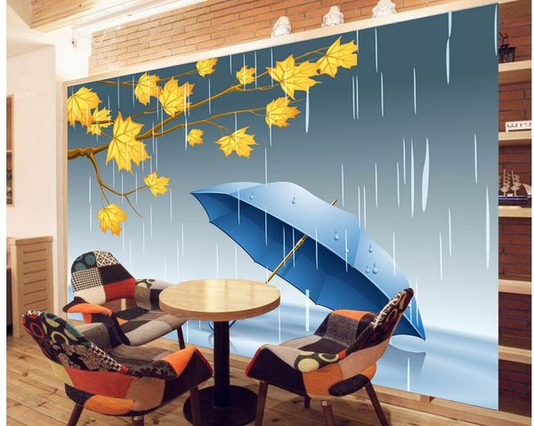 fenêtre printemps pluie tick TV décoration murale peinture murale 3d papier peint 3d papiers peints pour toile de fond tv