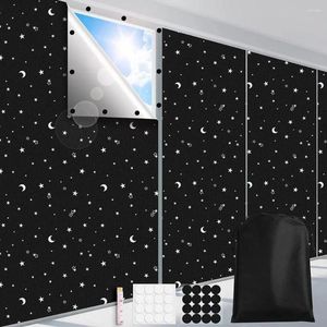 Vensterstickers 1 set star moon patroon black -out gordijn reist blind schaduw cove uv blokomslag huisbenodigdheden