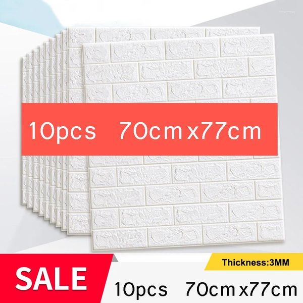 Autocollants de fenêtre 10pcs Fond d'écran en mousse auto-adhésive 3D mur étanche étanche salon de chambre papiers décor