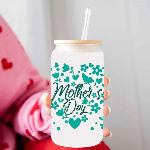 Autocollants de fenêtre 16 oz UV DTF Cup Wraps Transfert Sticker for Glass DIY IMPHERPOROH LOGO Can Gift Mother's Day I4M2