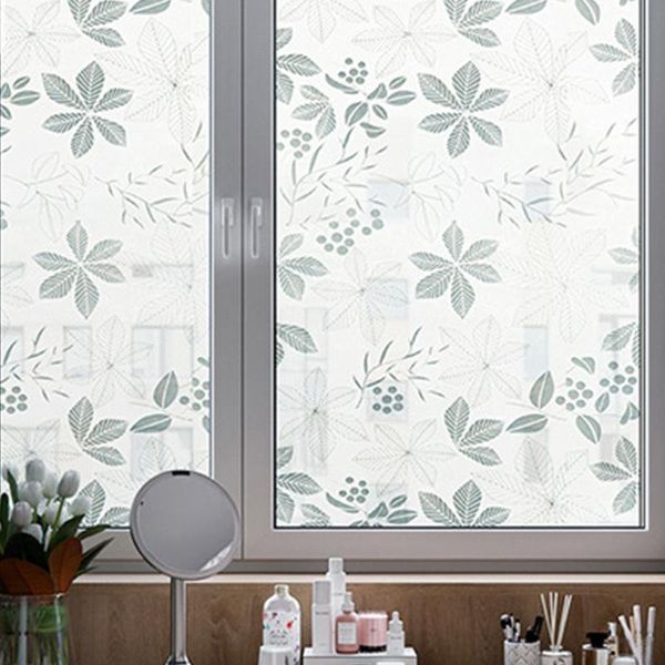 Pegatinas para ventana, 1 M/rollo de pegatina, película de vidrio esmerilado, papel tapiz extraíble autoadhesivo impermeable, muebles para el hogar y el baño