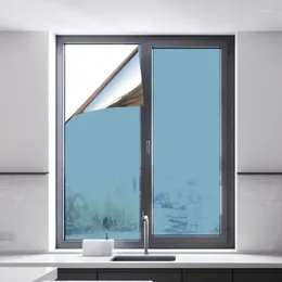 Autocollants de fenêtre 1pc 1m Isolation thermique à sens unique Sticker en verre miroir auto-adhésif Multi-taille du film d'intimité Protection solaire
