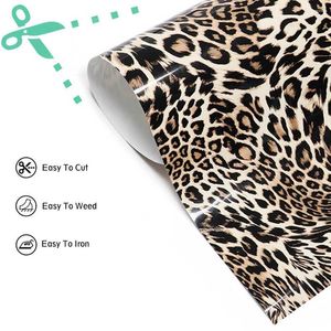 Raamstickers 1pcs 25 30.5 Cm Mooie Kleur Luipaard TPU Warmteoverdracht Persmachine HTV Afdrukken DIY Doek t-Shirt Film