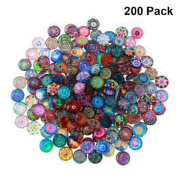 Autocollants de fenêtre 200pcs 12 mm Verre en verre transparent carreaux de mosaïque mélangés pour camée pendentif artisanat à la main