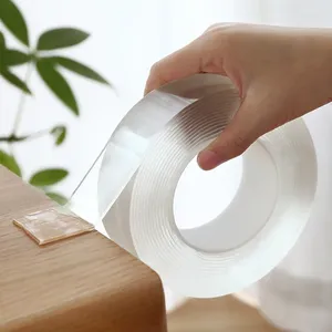 Vensterstickers 2024 5m herbruikbare dubbelzijdige zelfklevende tape afneembare wasbare wasbare sterke sterke pasta transparant voor badkamerwagen