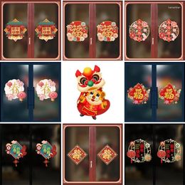 Pegatizas de ventana 2024 Año Festival de primavera chino Bendición de vidrio Caderas de decoración tradicional Puerta de puertas