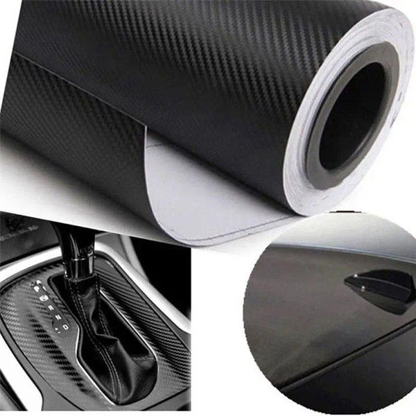 Autocollants de fenêtre 30x127cm 3D FIBRE DE CARBON VOINE VELLE FEUILLE FILM ROULEAU AUTO ACCESSOIRES