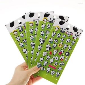 Pegatizas de ventana 3D para uñas Lindos diseños de bambú de panda decoraciones de arte de uñas calcomanías de aluminio accesorios de manicura decoraciones