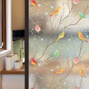 Windowstickers 3D Matte privacyfilm Niet-adhesieve matte vogel decoratief glas statisch huishoudelijk gekleurd voor huis