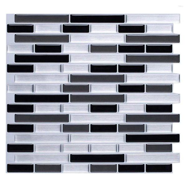 Autocollants de fenêtre 3D Wall Brick Wallpaper Tile for Kitchen Bathroom Backselash Anti-Tile Home Decor 28x23.5cm