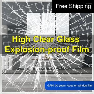 Pegatinas de la ventana 4mil 8mil Clear UV Security Safety Película Shatterproof Explosion Glass Protective