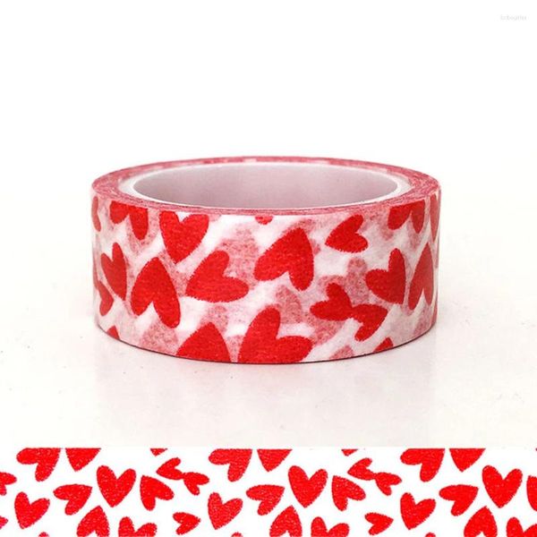 Autocollants de fenêtre 5 rouleaux Rouges de motif d'amour rouge diy adhésif artisanal en papier décoratif pour la Saint-Valentin (cœur rouge)