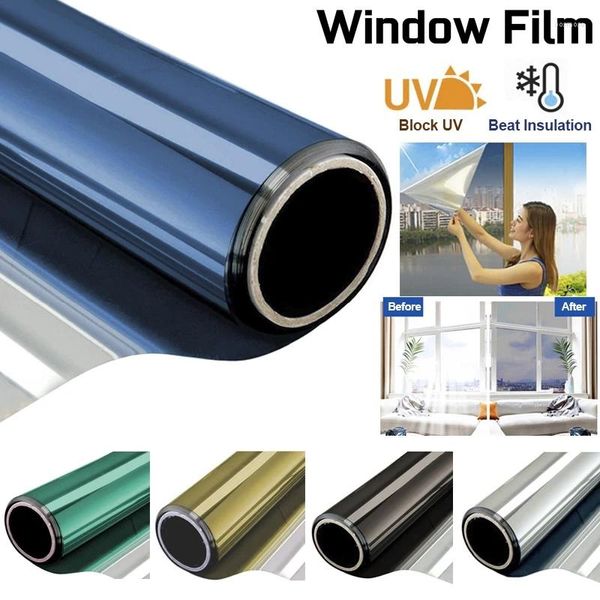 Pegatinas de ventana 50 cm anti look Privacy Tint Película Solar Reflectante Bloque UV Windshield Adhesivo decorativo