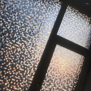 Autocollants de fenêtre 60 200 cm film décoratif mosaïque en verre autocollant intimité de bureau électrostatique de salle de bain porte de salle de bain décoration pour meubles