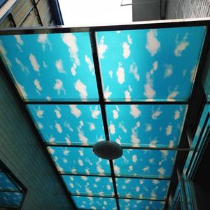 Autocollants de fenêtre 60x200cm ciel bleu blanc nuage film décoratif film opaque auto-adhésif balcon toit sombres d'ombrage en verre autocollant