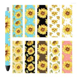 Autocollants de fenêtre 6PCS 4.75x1,5 pouces 3D UV DTF Transfert de tournesol pour le stylo époxy Enveloppement de décalcomanies personnalisées faciles à utiliser P377